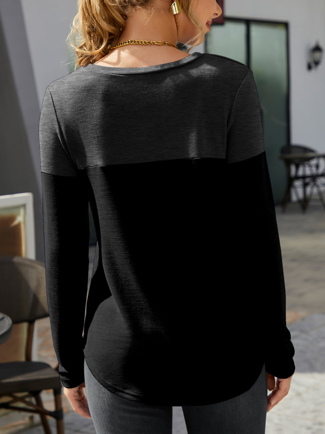 FAM-FAM Round Neck Long Sleeve T-Shirt-Angel Casuals