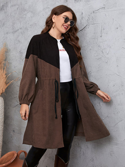 Honey Two-Tone Dropped Shoulder Trench Coat-Angel Casuals