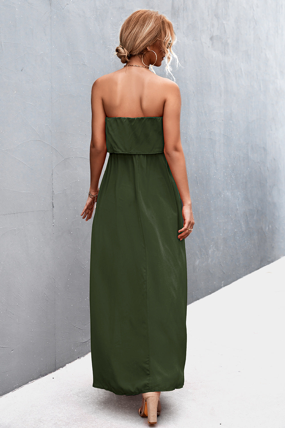 Strapless Split Maxi Dress-Angel Casuals