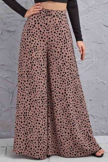 Animal Print High-Rise Culottes-Angel Casuals