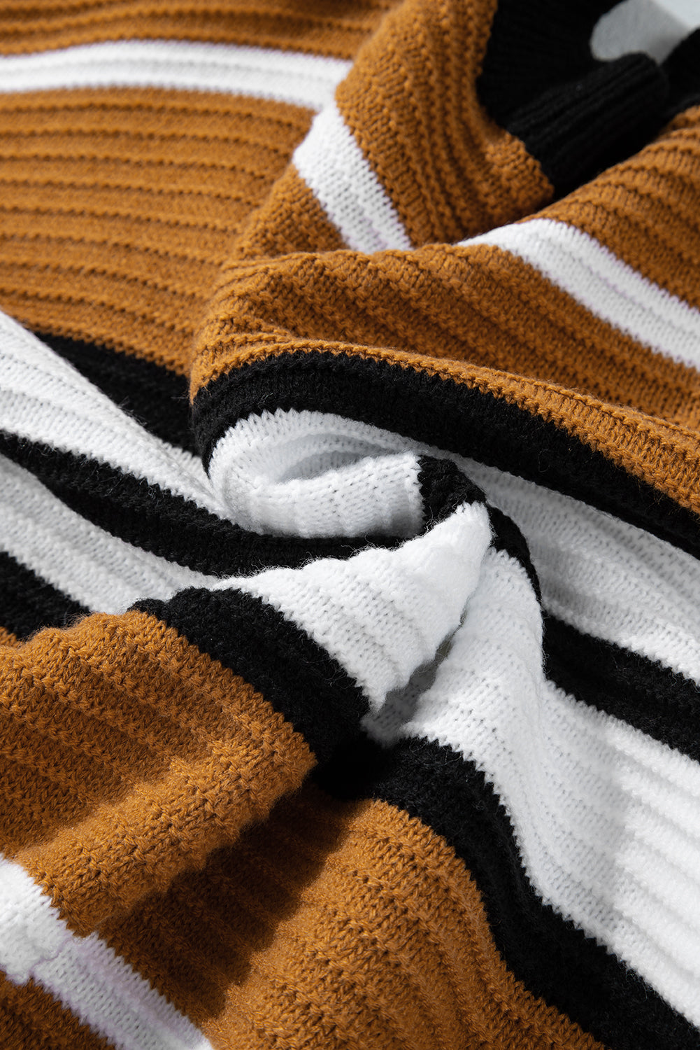 Contrast Stripes V Neck Long Sleeve Sweater-Angel Casuals