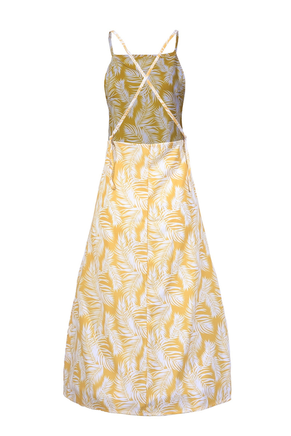 Slit Crisscross Printed Sleeveless Cami Dress-Angel Casuals