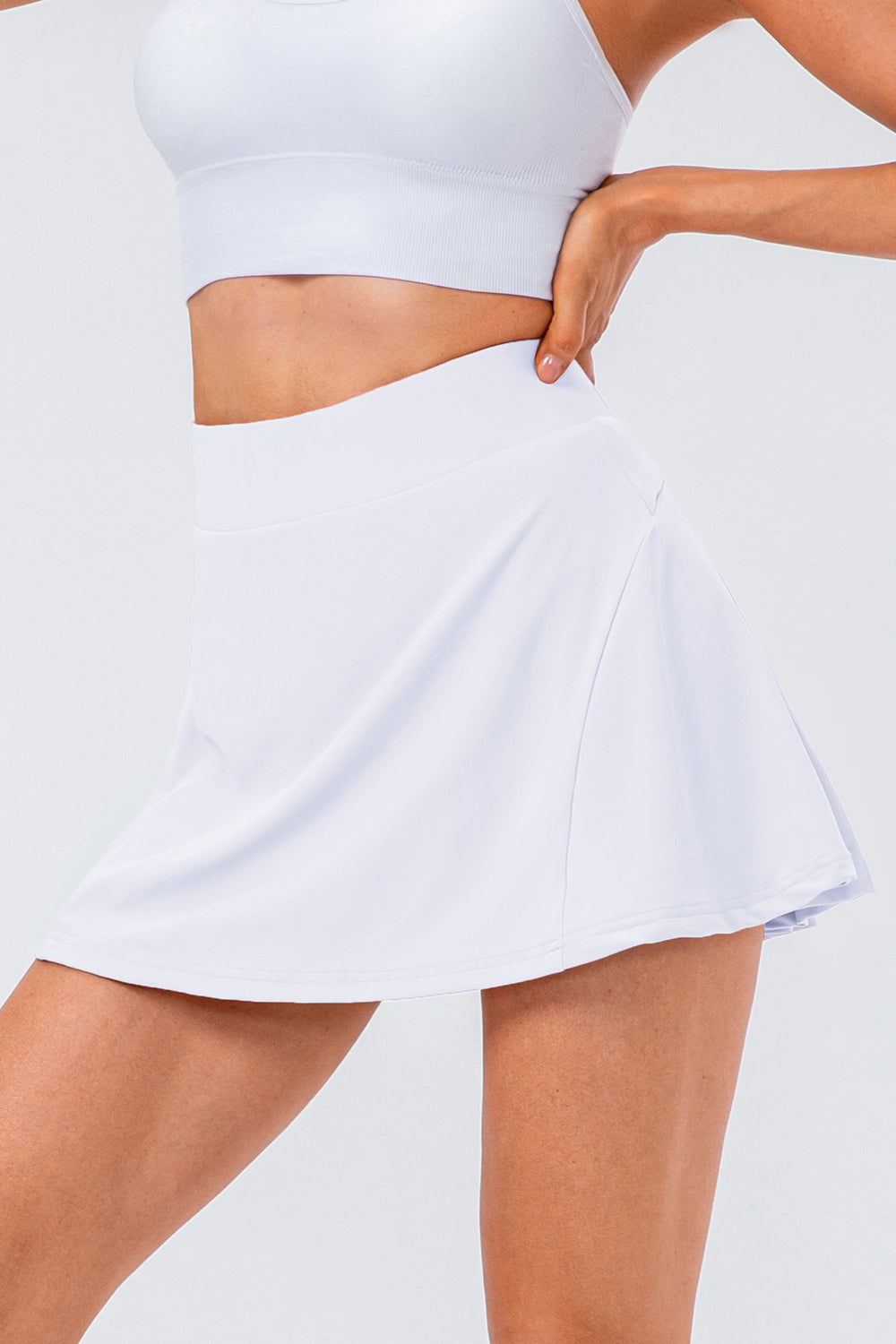 High Waist Pleated Active Skirt-Angel Casuals