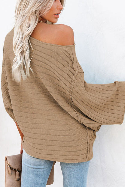 Round Neck Long Sleeve Knit Top-Angel Casuals