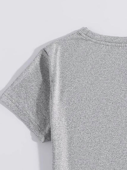 Rabbit Round Neck Short Sleeve T-Shirt-Angel Casuals