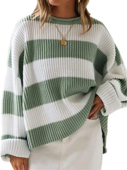 Round Neck Long Sleeve Sweater-Angel Casuals