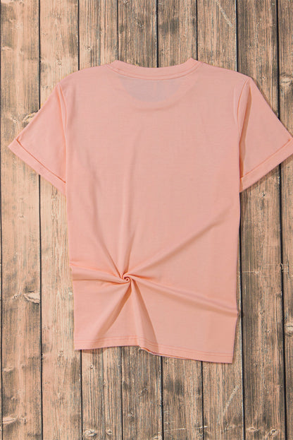 Graphic Round Neck Short Sleeve T-Shirt-Angel Casuals