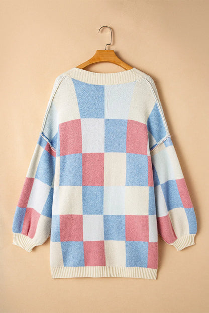 Color Block Open Front Long Sleeve Cardigan-Angel Casuals