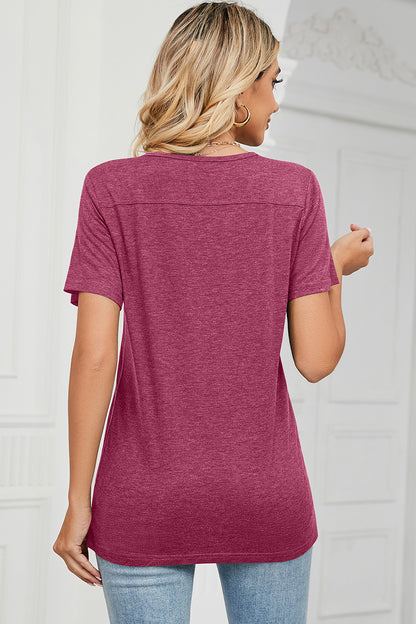 V-Neck Short Sleeve T-Shirt-Angel Casuals