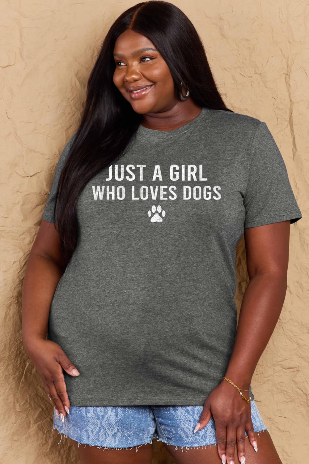 Simply Love Full Size Dog Paw Graphic Cotton T-Shirt-Angel Casuals