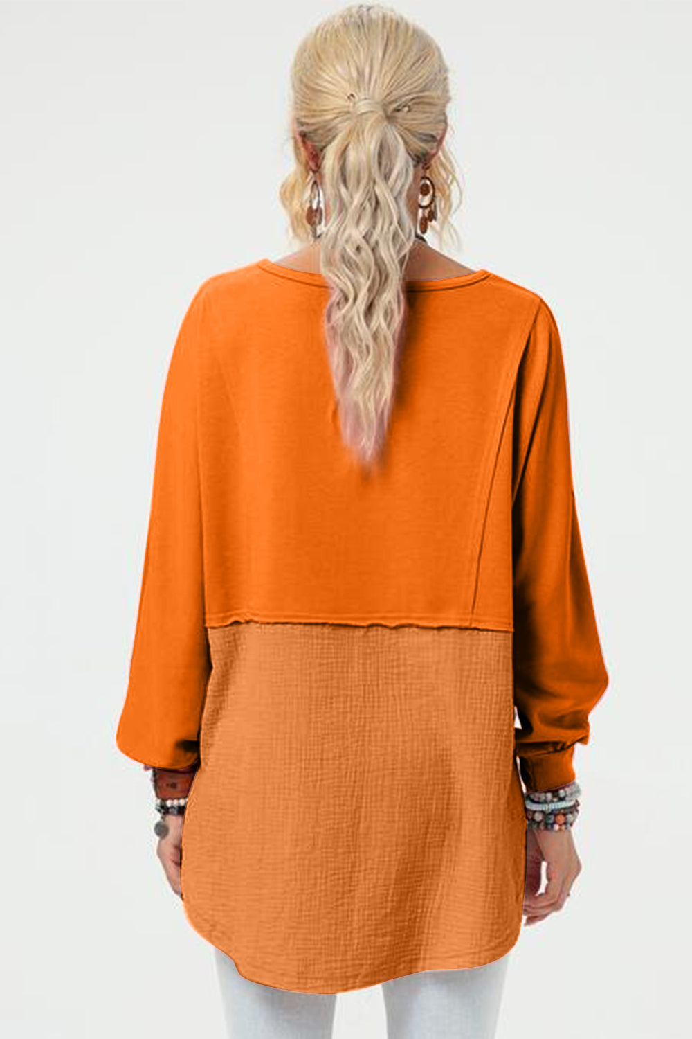 Double Take Full Size Long Sleeve High-Low T-Shirt-Angel Casuals