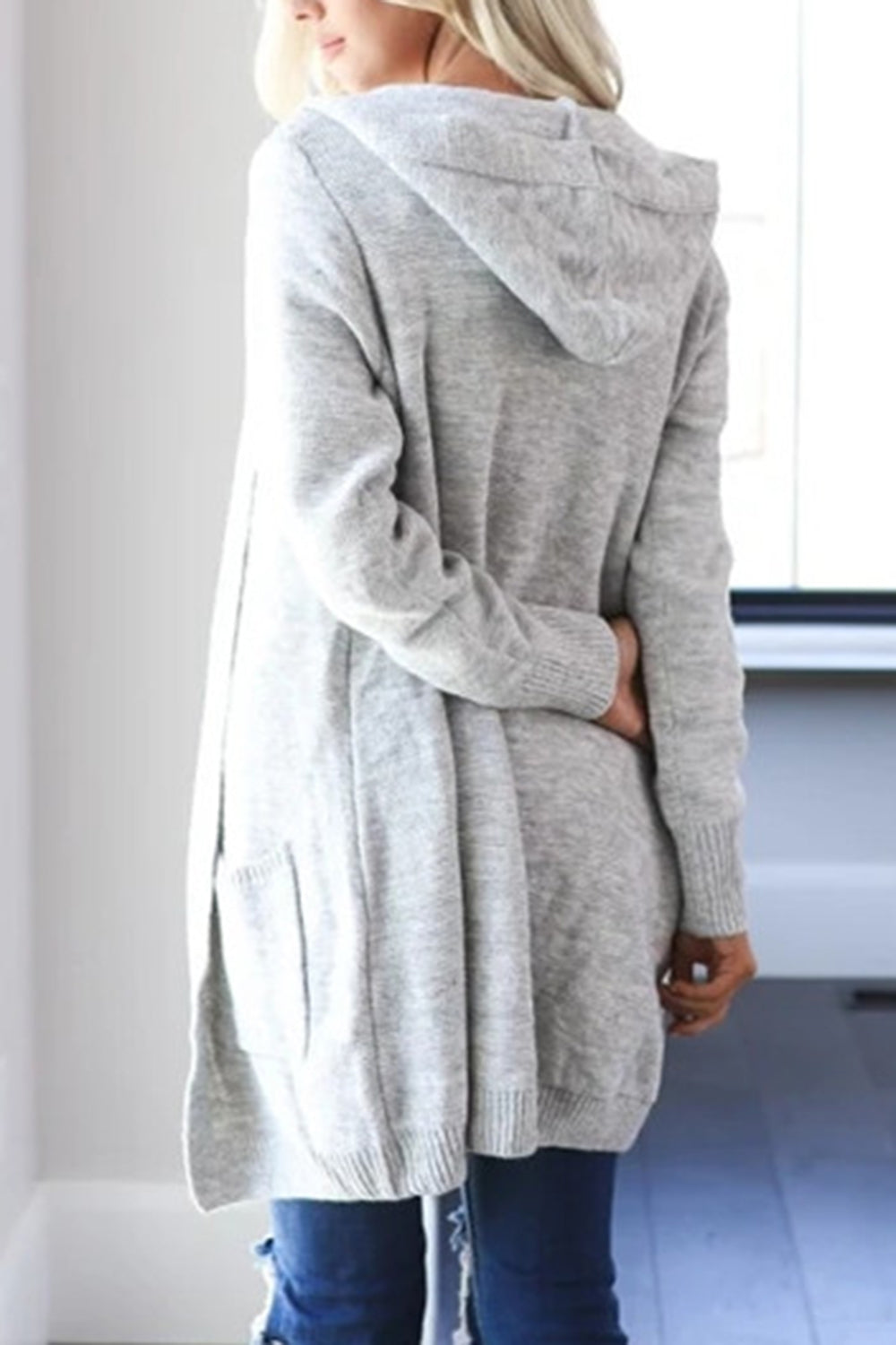Heathered Open Front Cardigan with Pockets-Angel Casuals