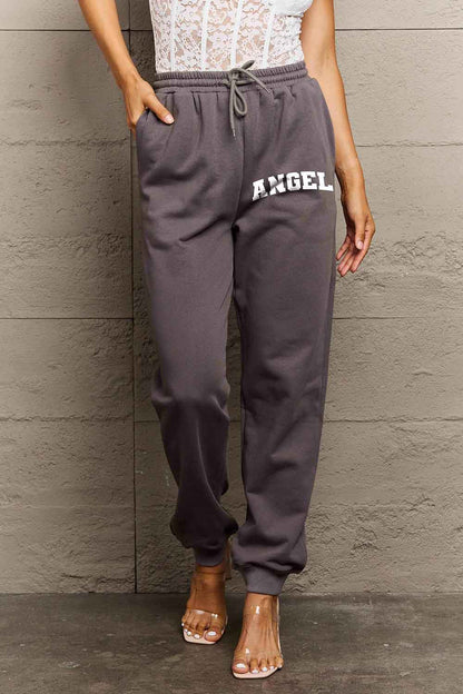 Simply Love Simply Love Full Size Drawstring Angel Graphic Long Sweatpants-Angel Casuals