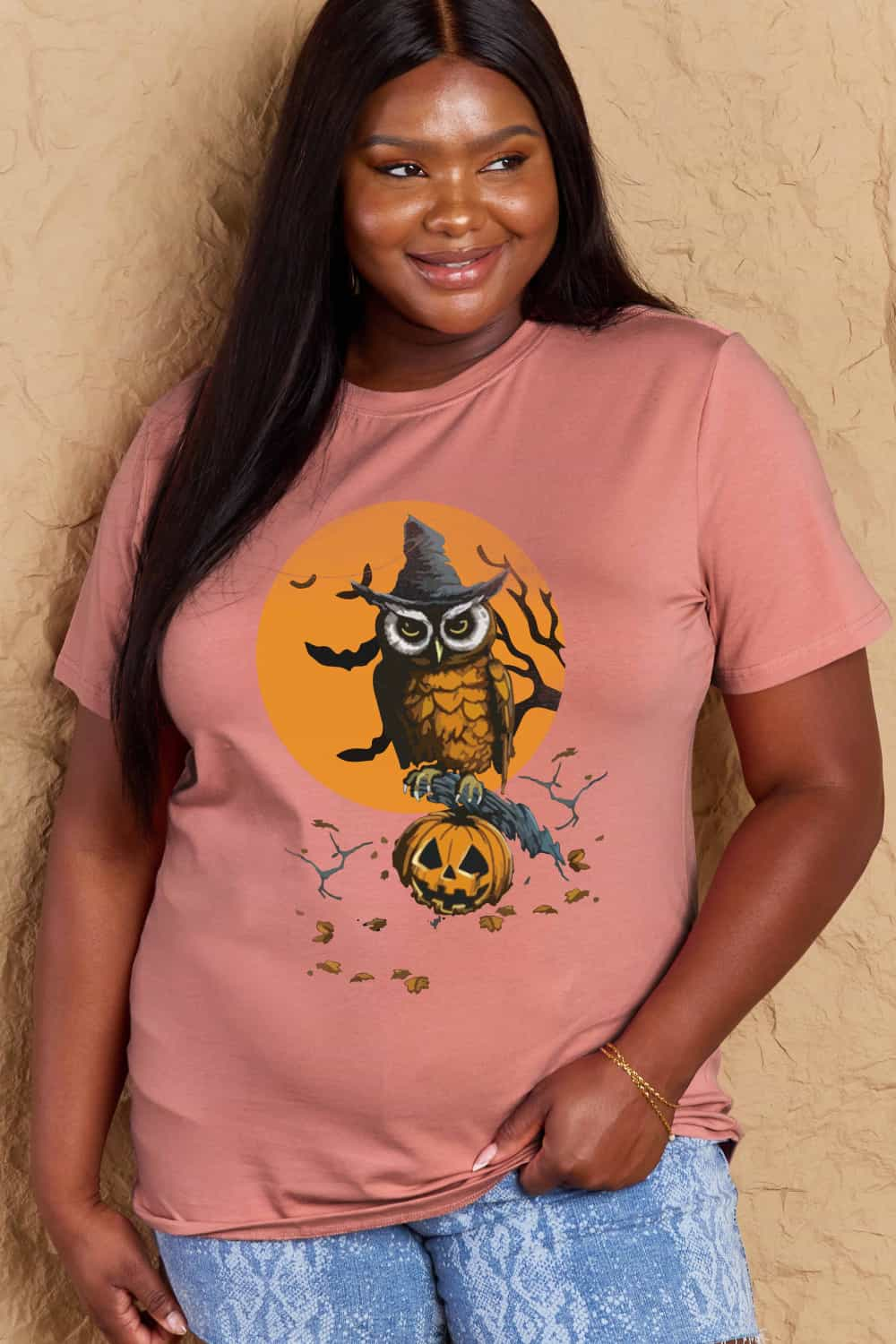 Simply Love Full Size Holloween Theme Graphic Cotton T-Shirt-Angel Casuals