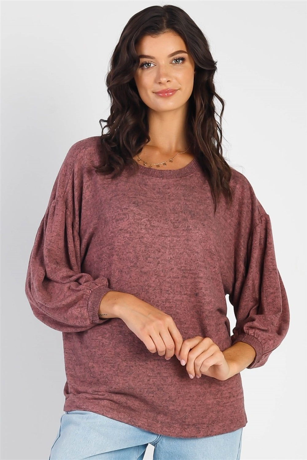 Cherish Apparel Drop Shoulder Puff Sleeve Top-Angel Casuals