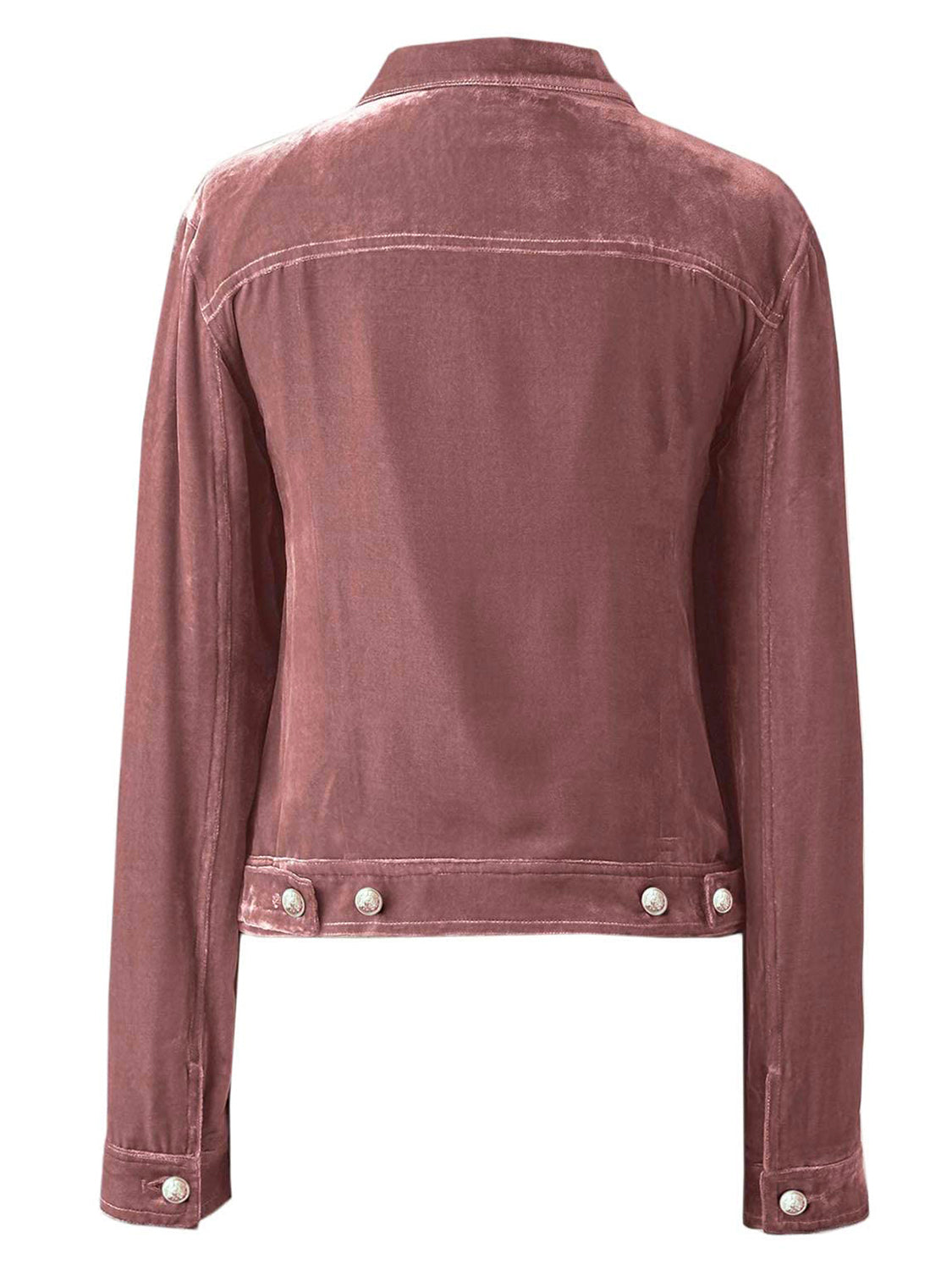 Button Up Long Sleeve Jacket with Chest Pockets-Angel Casuals