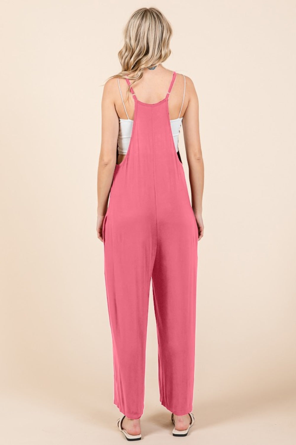 Culture Code Full Size Sleeveless Wide Leg Jumpsuit with Pockets-Angel Casuals