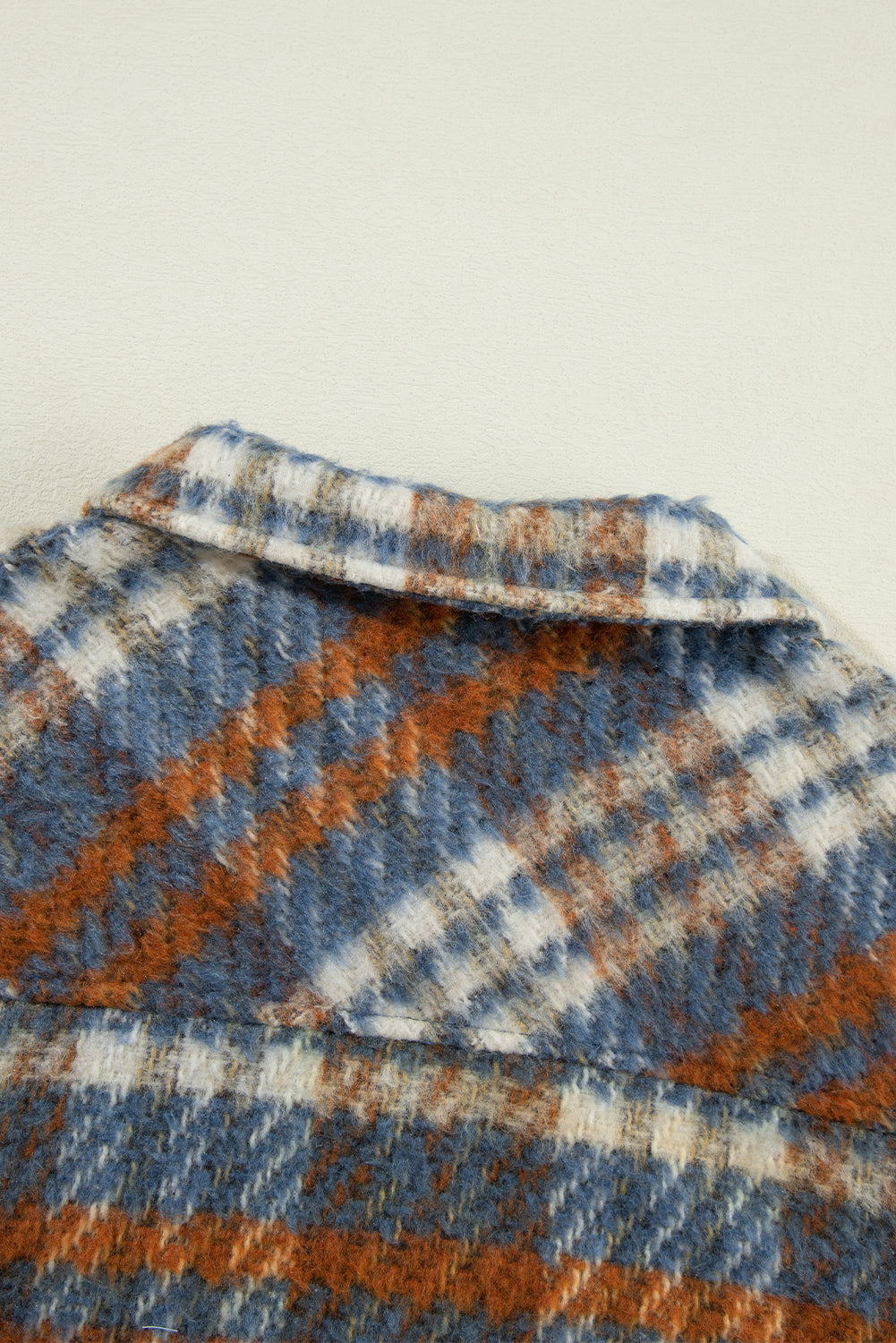 Plaid Collared Neck Jacket with Chest Pockets-Angel Casuals