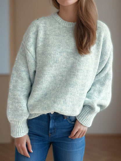 Round Neck Long Sleeve Sweater-Angel Casuals