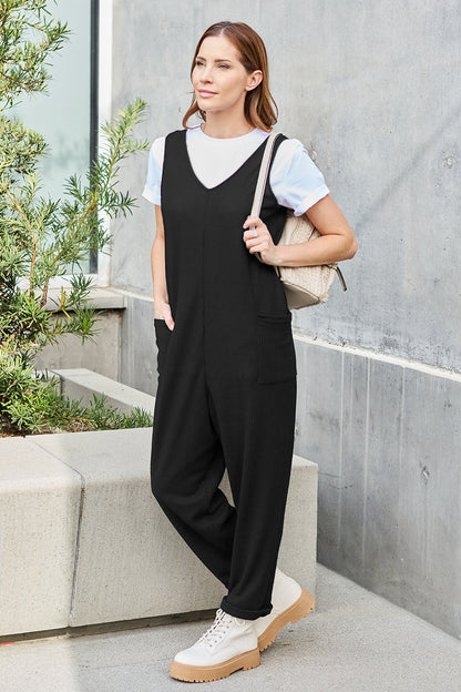 Double Take Full Size Sleeveless Straight Jumpsuit-Angel Casuals