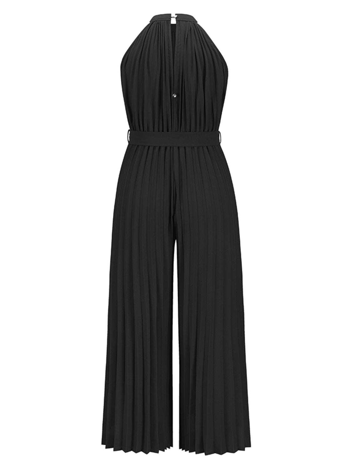 Cutout Tied Pleated Sleeveless Jumpsuit-Angel Casuals