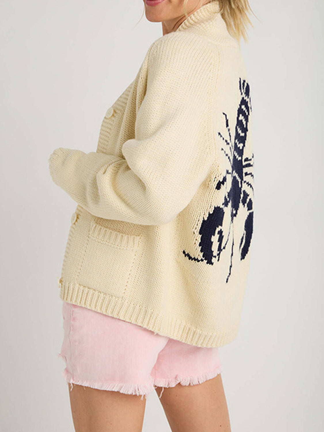 Lobster Button Up Long Sleeve Cardigan-Angel Casuals