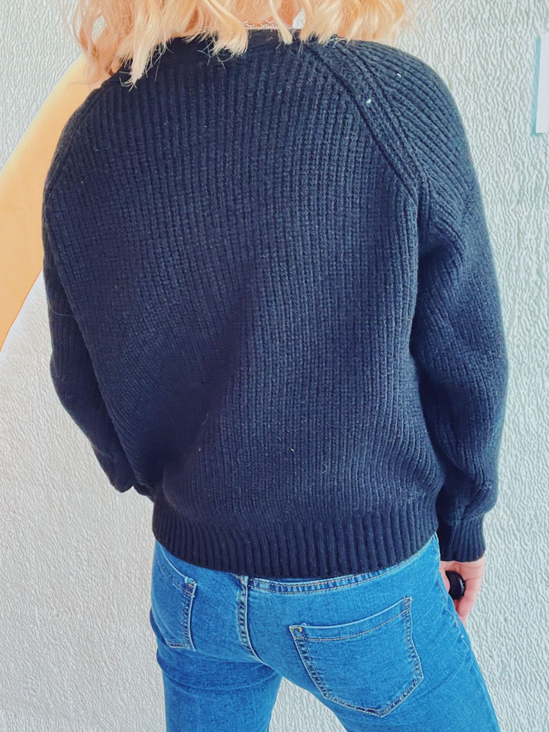 Cable-Knit V-Neck Button Down Long Sleeve Cardigan-Angel Casuals