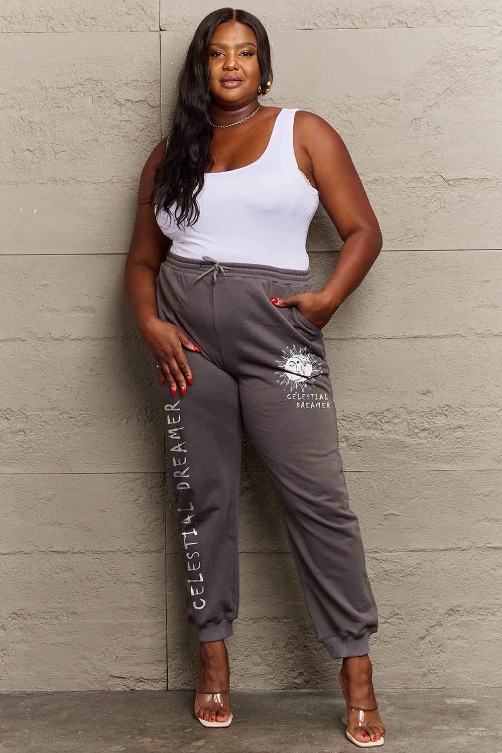 Simply Love Full Size CELESTIAL DREAMER Graphic Sweatpants-Angel Casuals