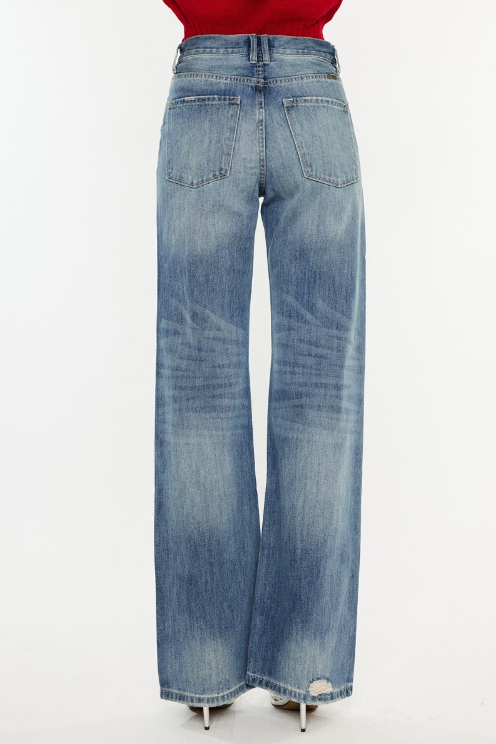 Kancan Distressed High Waist Bootcut Jeans-Angel Casuals