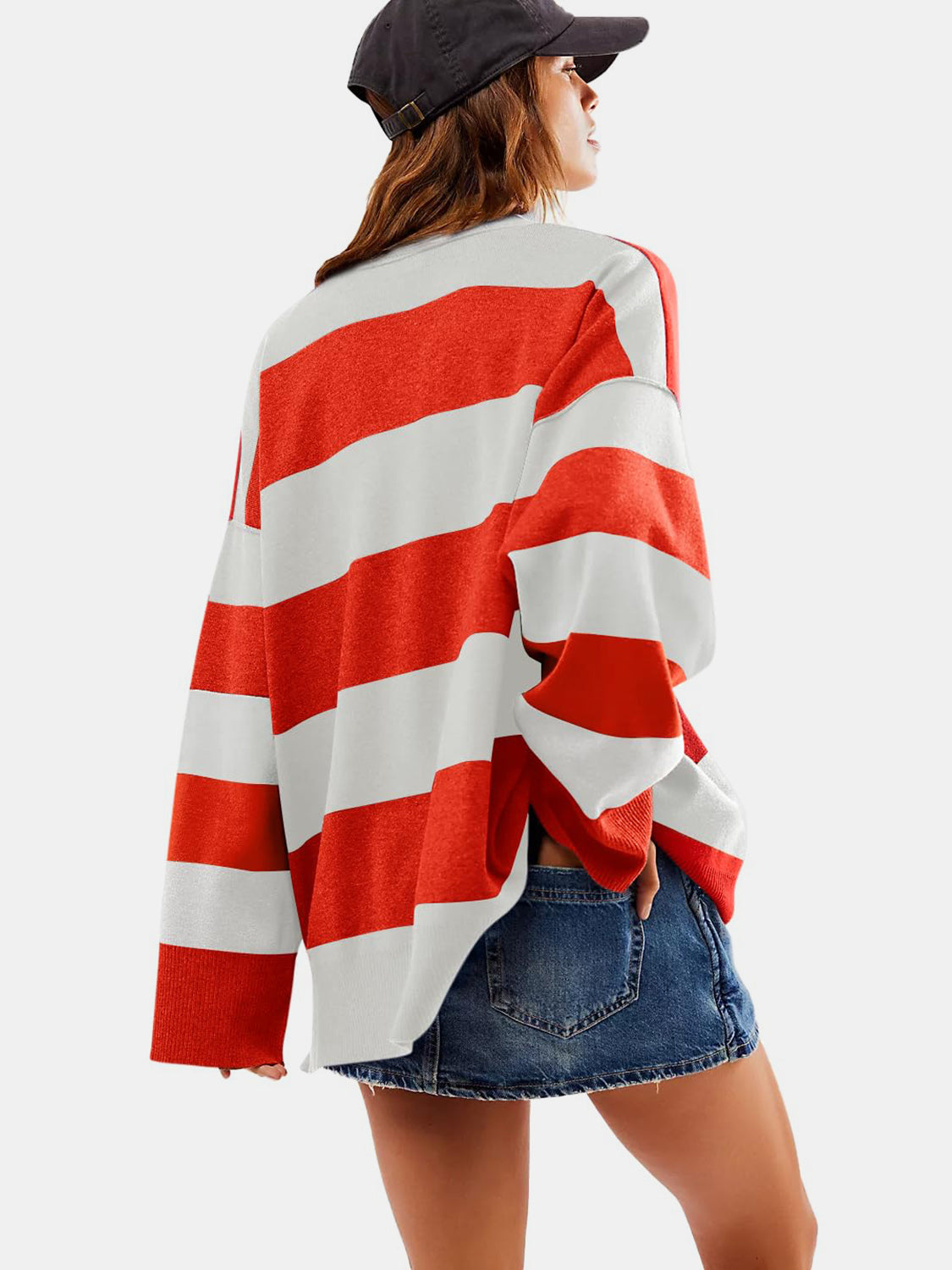 Color Block Half Zip Long Sleeve Sweater-Angel Casuals