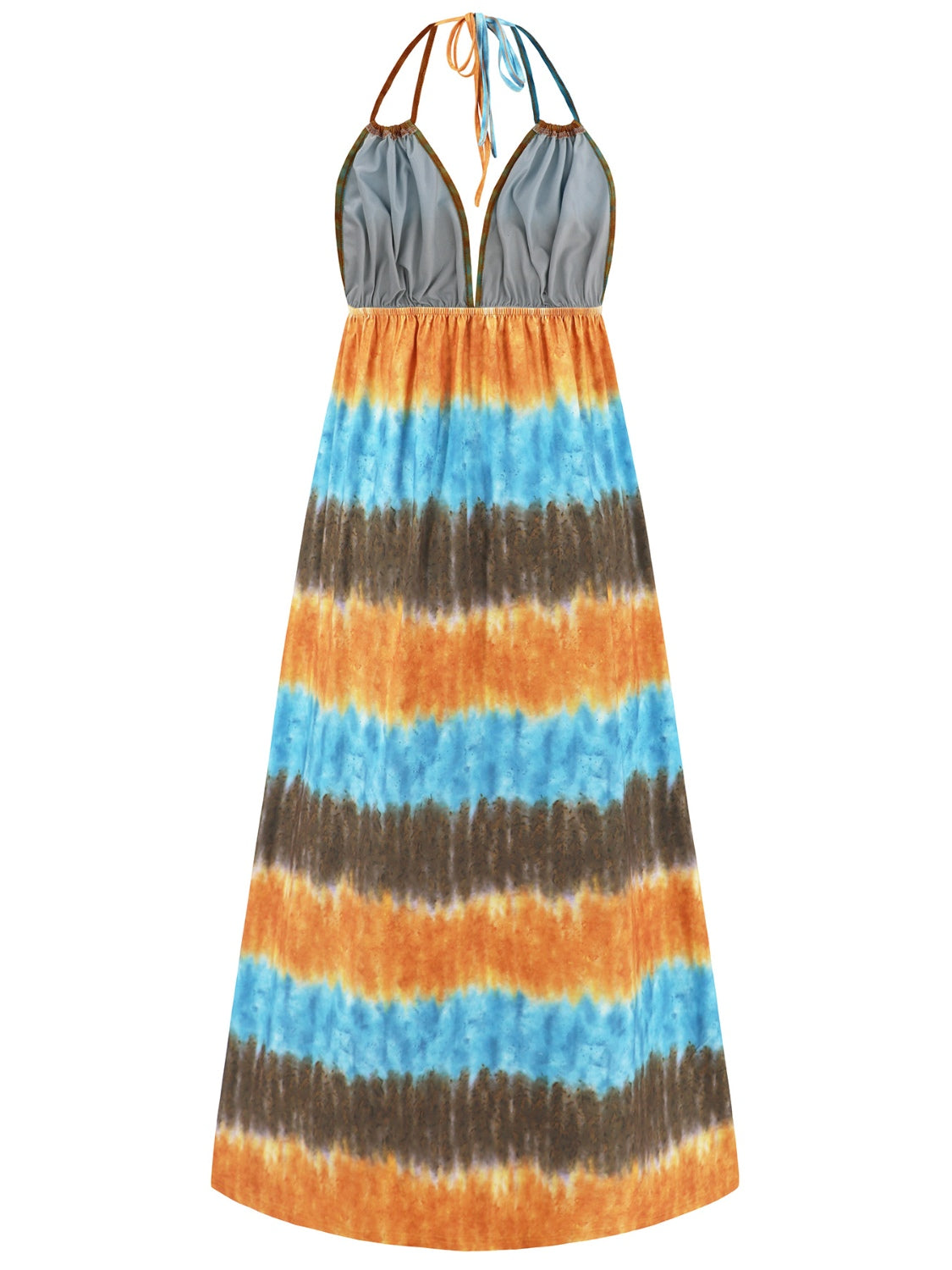 Tie-Dye Halter Neck Sleeveless Dress-Angel Casuals