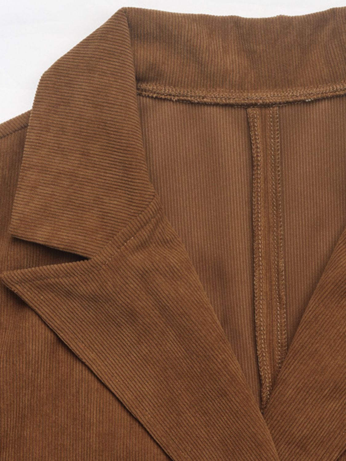 Perfee Decorative Pocket Flap Lapel Collar Long Sleeve Outerwear-Angel Casuals