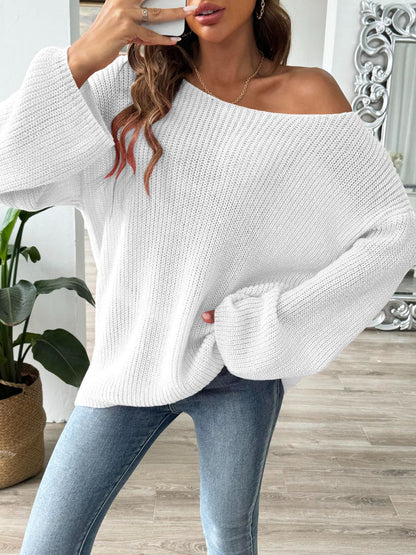 Round Neck Long Sleeve Sweater-Angel Casuals