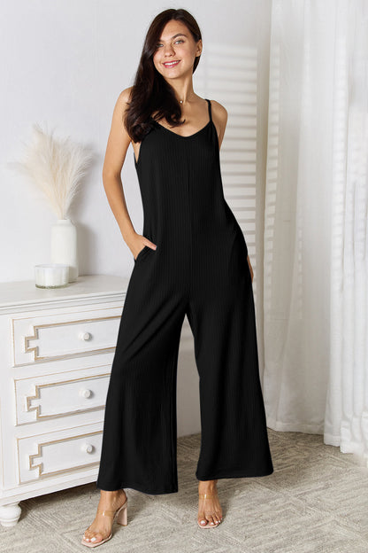 Basic Bae Full Size Spaghetti Strap V-Neck Jumpsuit-Angel Casuals