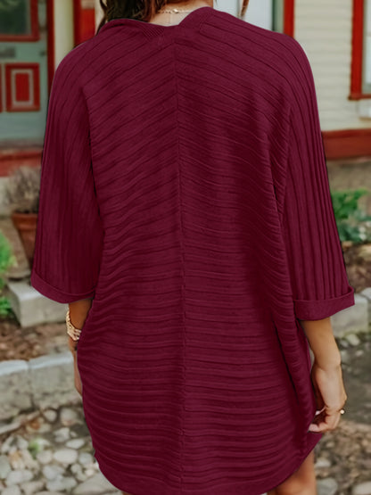 Striped Open Front Knit Cardigan-Angel Casuals