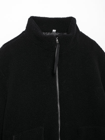 Turtleneck Zip Up Long Sleeve Plush Jacket-Angel Casuals