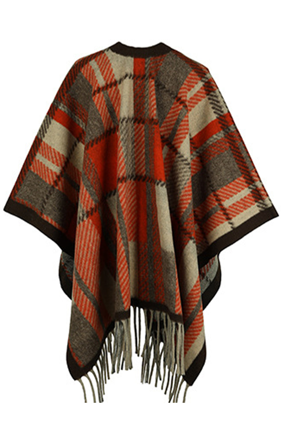 Cloak Sleeve Fringe Detail Poncho-Angel Casuals