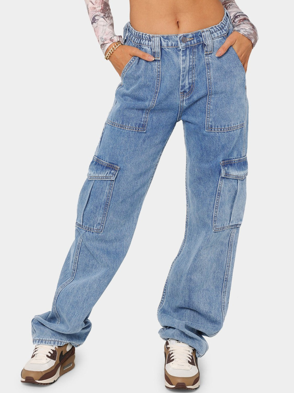 Straight Jeans with Pockets-Angel Casuals