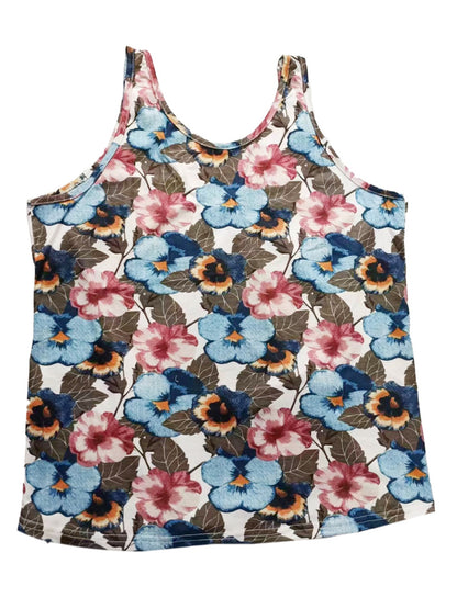 Printed Scoop Neck Wide Strap Tank-Angel Casuals