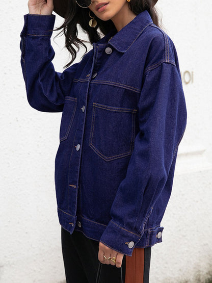 Buttoned Denim Jacket-Angel Casuals