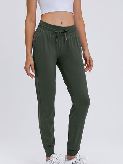 Double Take Tied Joggers with Pockets-Angel Casuals