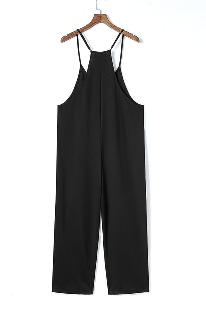 Pocketed Spaghetti Strap Wide Leg Jumpsuit-Angel Casuals