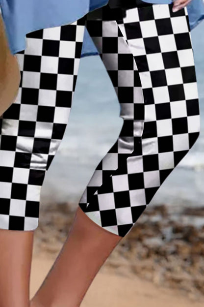 Checkered Skinny Capris-Angel Casuals