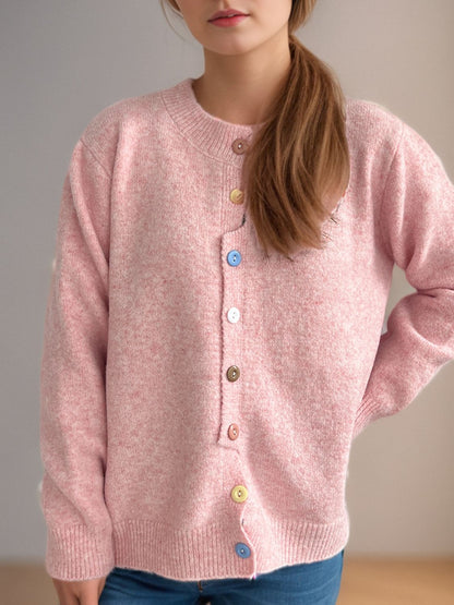 Button Down Long Sleeve Cardigan-Angel Casuals