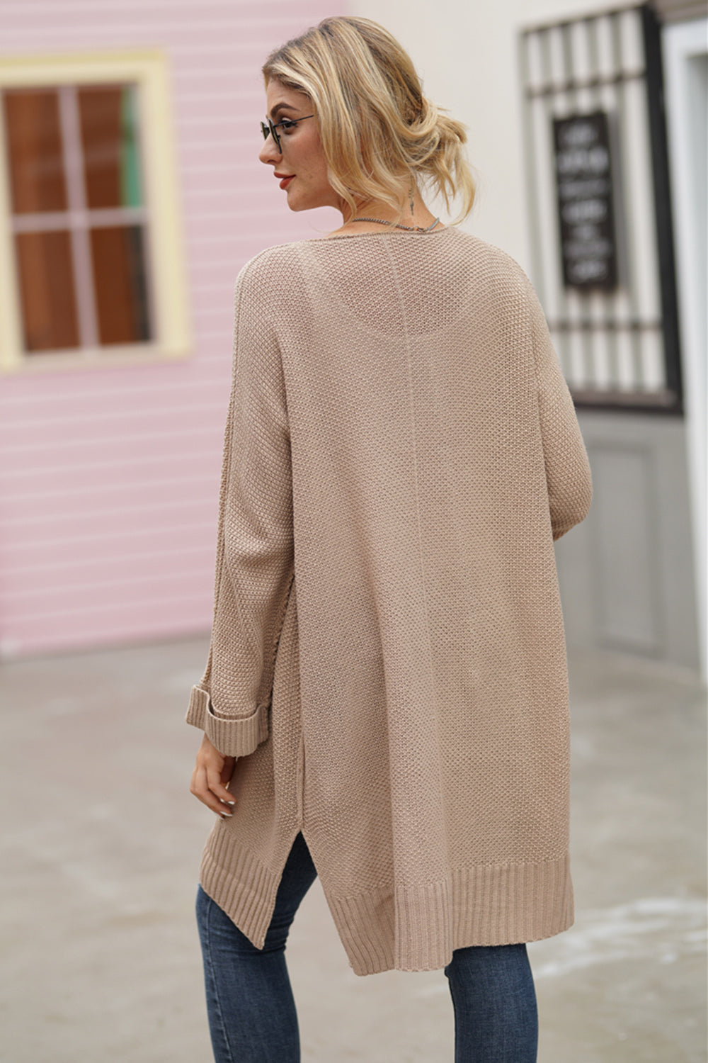 Open Front Long Sleeve Cardigan-Angel Casuals