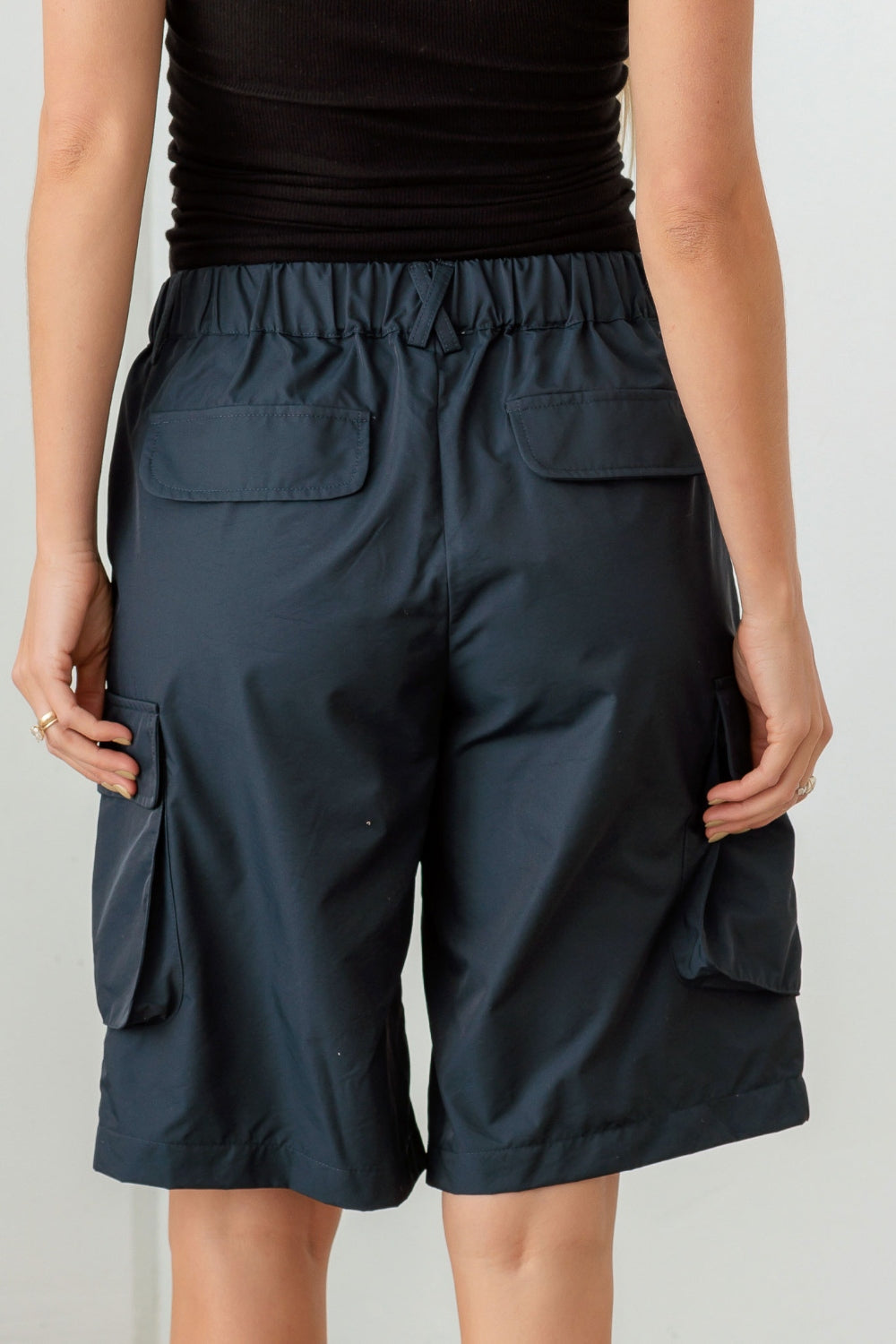 Le Lis Navy Cargo Bermuda Shorts-Angel Casuals