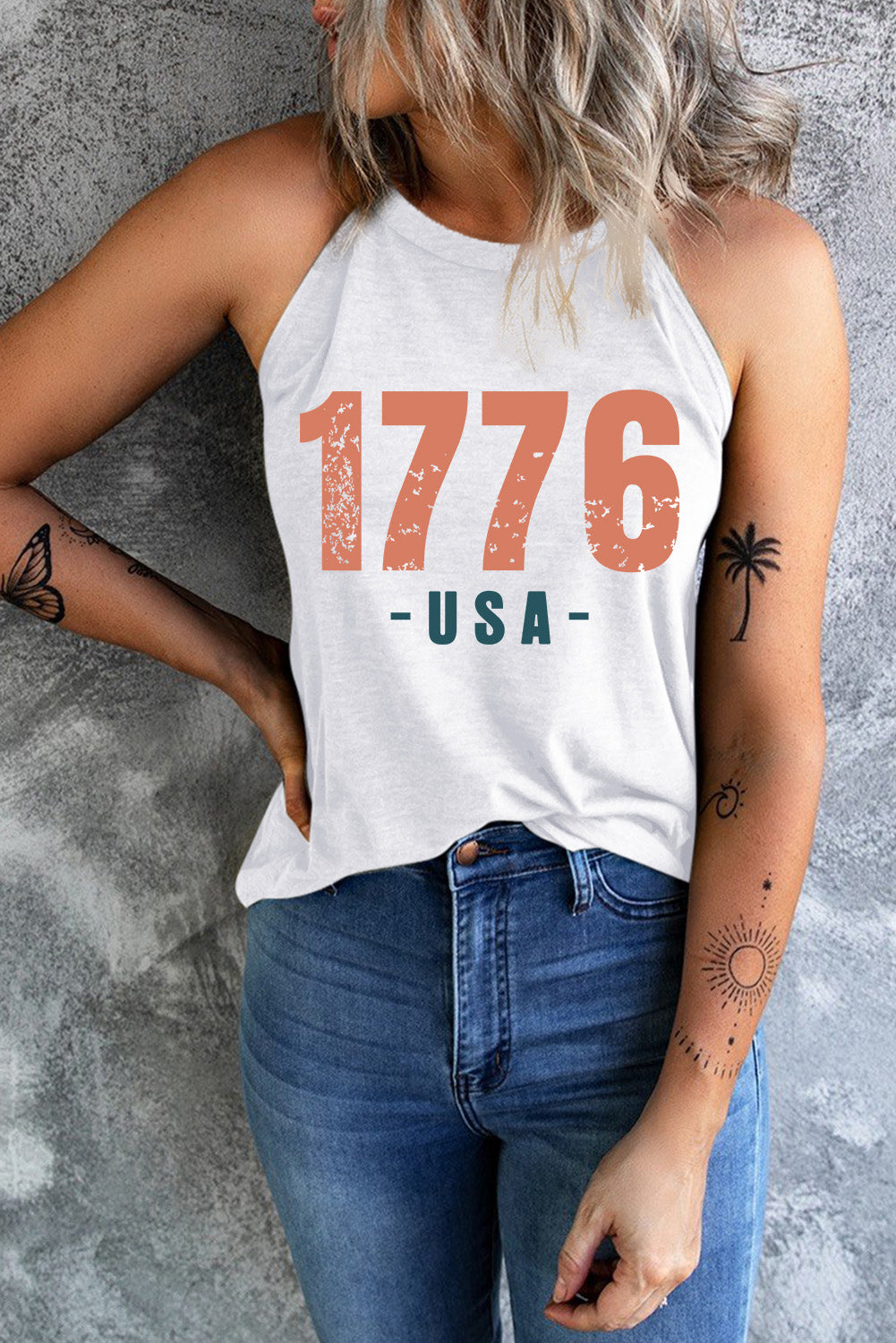 1776 USA Round Neck Tank-Angel Casuals