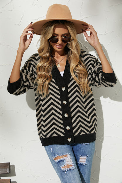 V-Neck Button-Down Cardigan-Angel Casuals