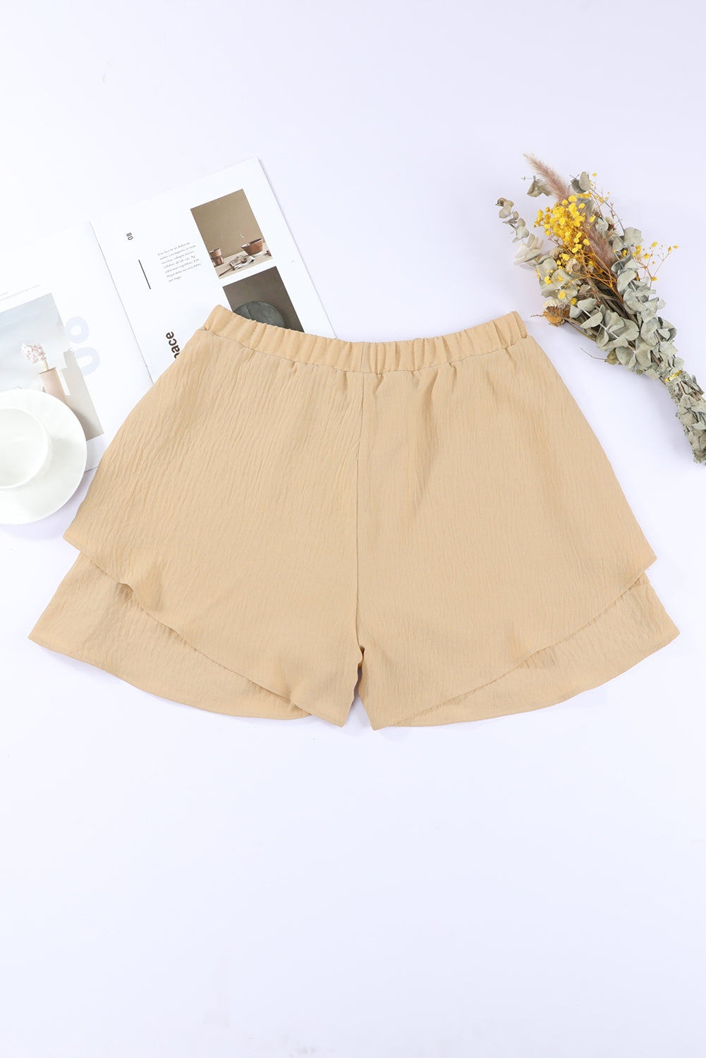 Layered Elastic Waist Shorts-Angel Casuals