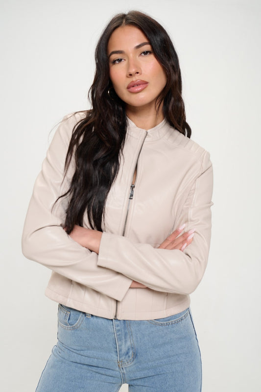 Coalition LA Zip Up Vegan Moto Jacket-Angel Casuals